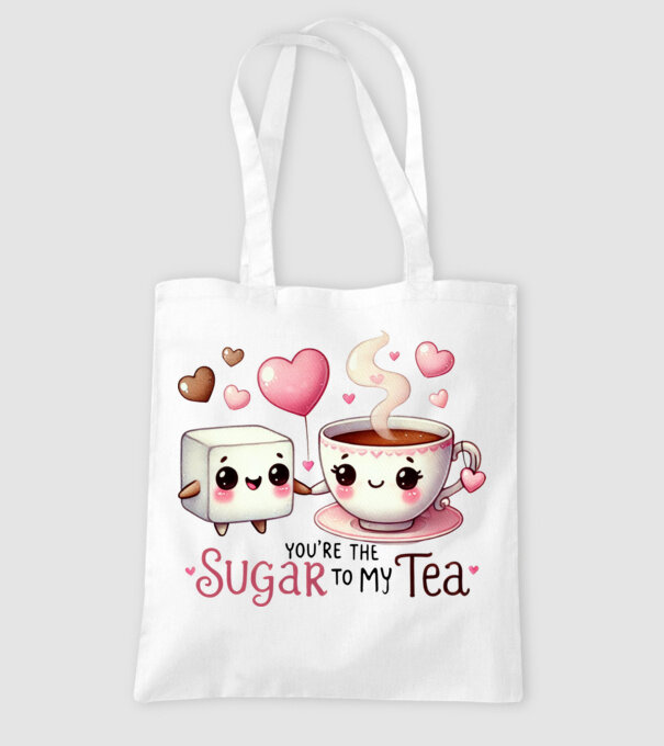 Sugar to my Tea model alb pe tricou
