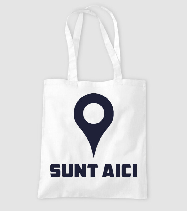 Sunt Aici model alb pe tricou