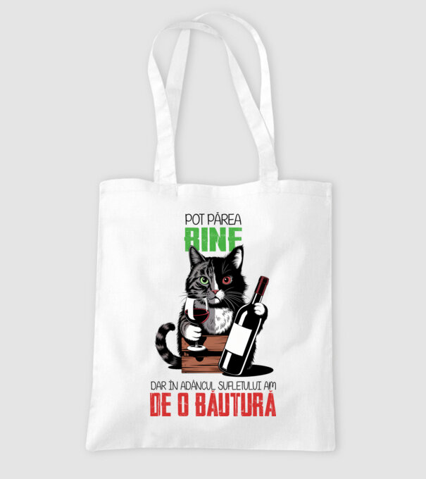 sunt bun pentru o băutură Alb model alb pe tricou