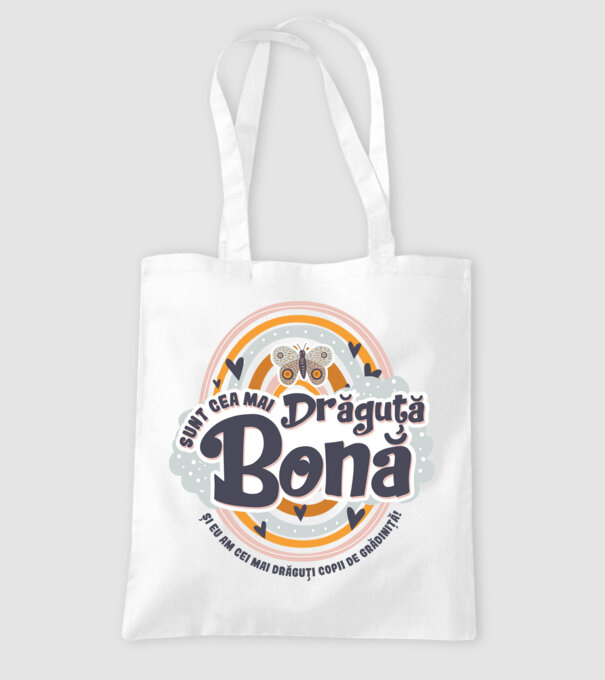 Sunt cea mai drăguță bonă! ... și eu am cei mai drăguți copii de grădiniță! model alb pe tricou