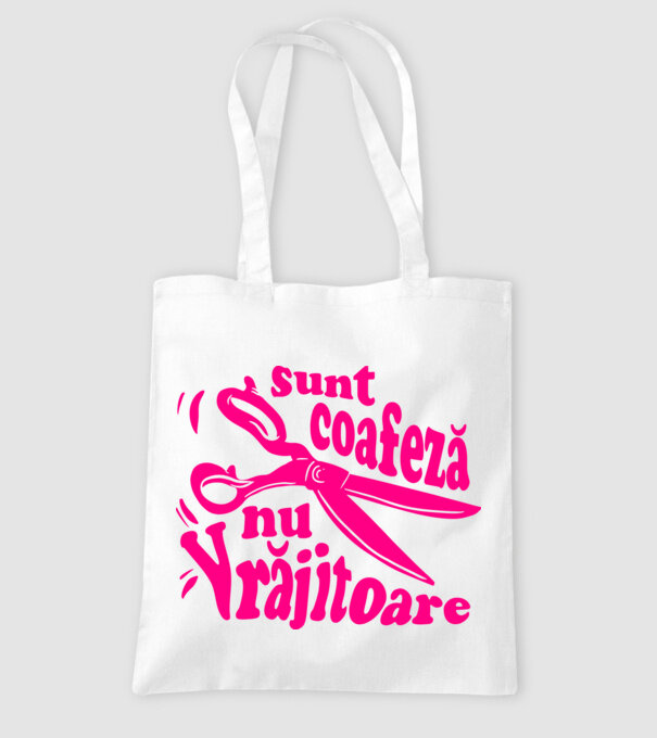 sunt coafeză, nu vrăjitoare model alb pe tricou