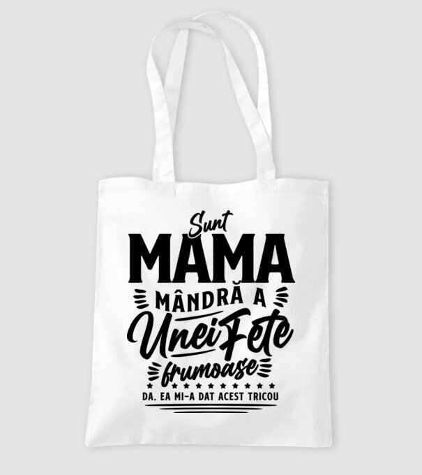 Sunt mama mândră a unei fete frumoase - da, ea mi-a dat acest tricou model alb pe tricou