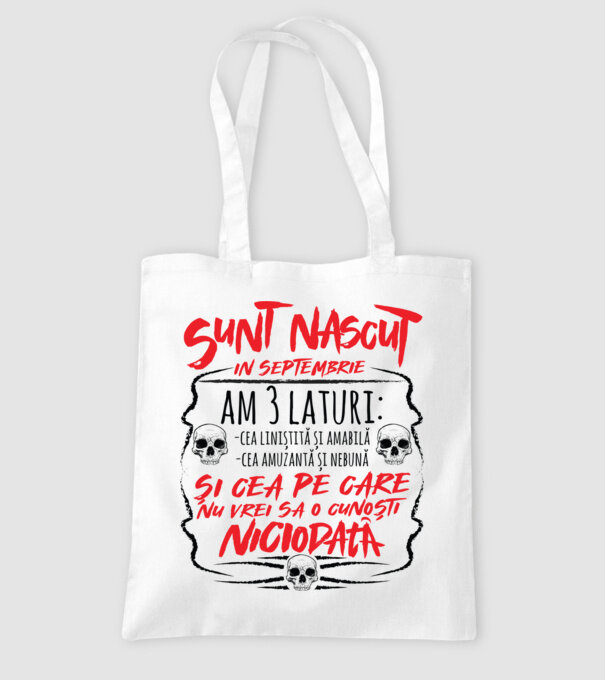 Sunt născut în septembrie, am 3 laturi model alb pe tricou