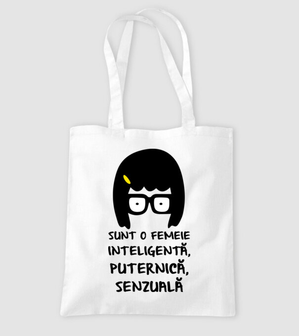 sunt o femeie inteligentă, puternică, senzuală model alb pe tricou