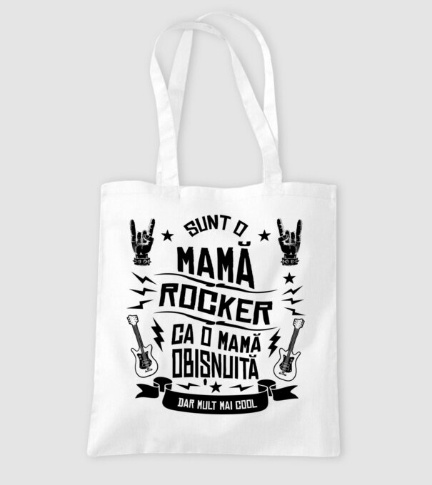 Sunt o mamă rocker, ca o mamă obișnuită, dar mult mai cool model alb pe tricou