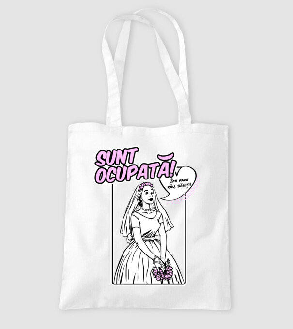 Sunt ocupată! Îmi pare rău, băieți model alb pe tricou