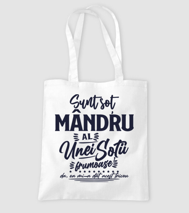 Sunt soț mândru al unei soții frumoase - da, ea mi-a dat acest tricou model alb pe tricou
