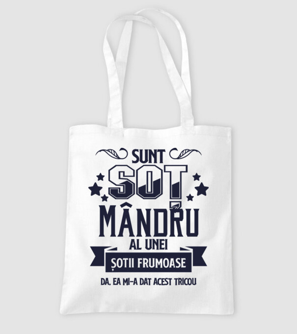 Sunt soț mândru al unei soții frumoase - da, ea mi-a dat acest tricou model alb pe tricou