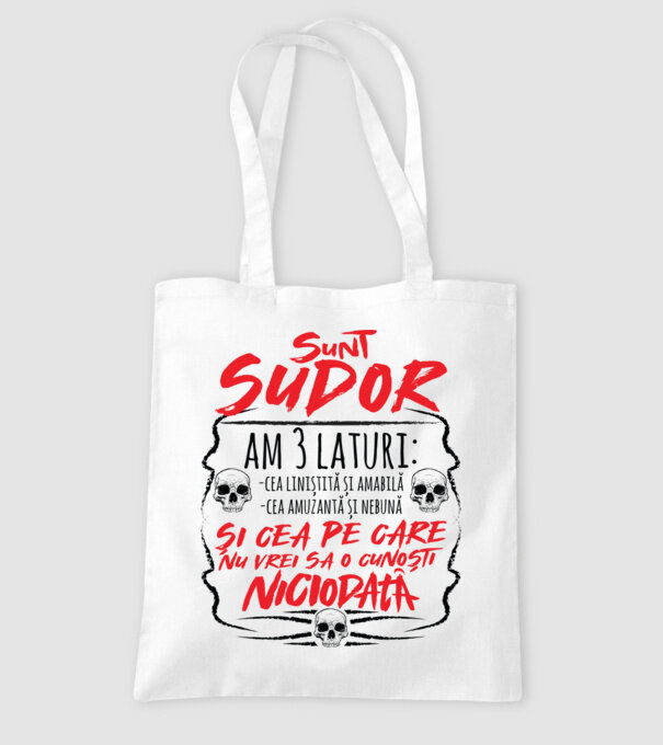 sunt sudor am 3 laturi model alb pe tricou