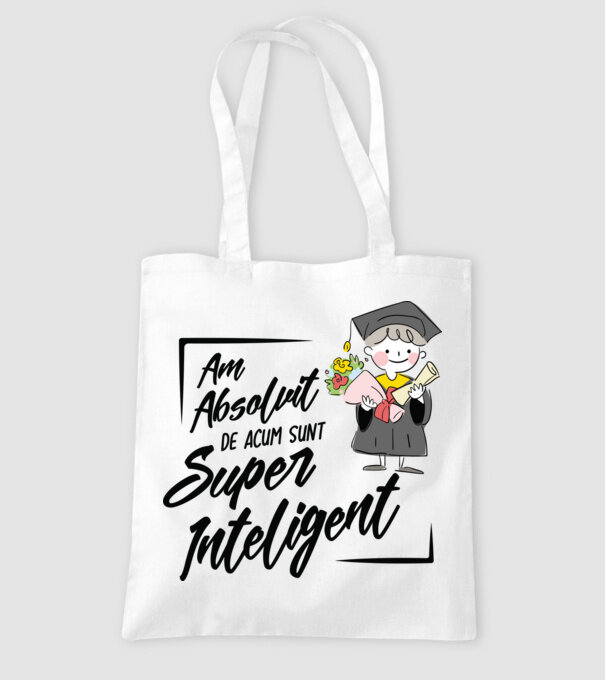 Sunt super inteligent model alb pe tricou
