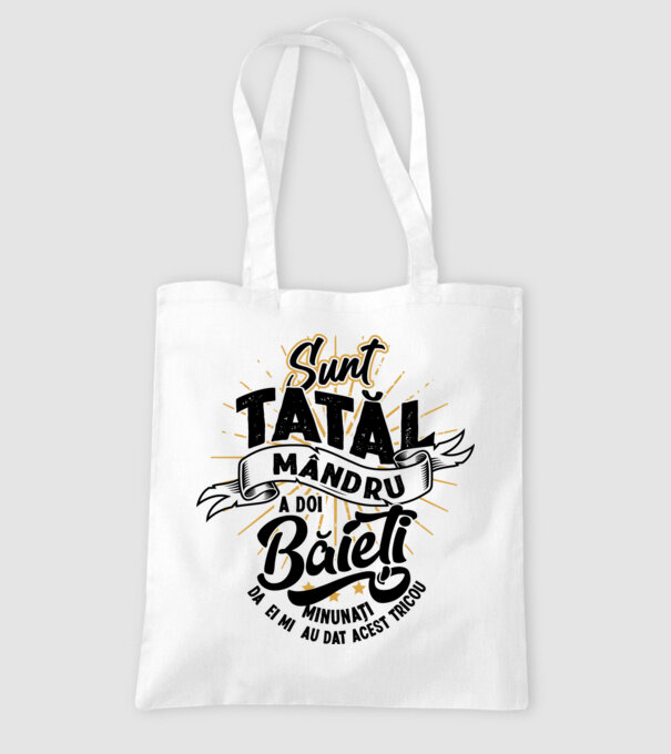 Sunt tatăl mândru a doi băieți minunați - da, ei mi-au dat acest tricou model alb pe tricou