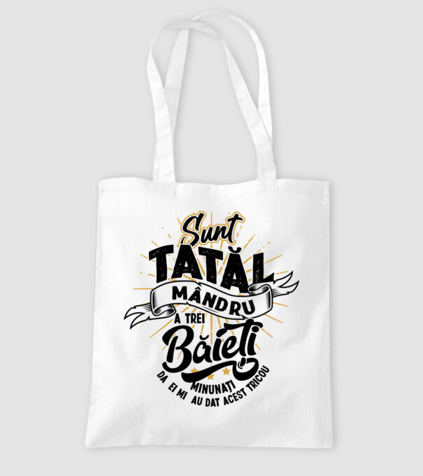 Sunt tatăl mândru a trei băieți minunați - da, ei mi-au dat acest tricou model alb pe tricou