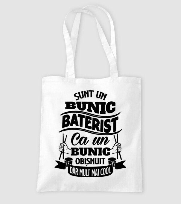 Sunt un bunic baterist, ca un bunic obișnuit, dar mult mai cool model alb pe tricou