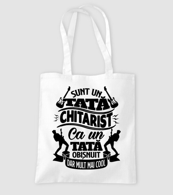 Sunt un tată chitarist, ca un tată obișnuit, dar mult mai cool model alb pe tricou