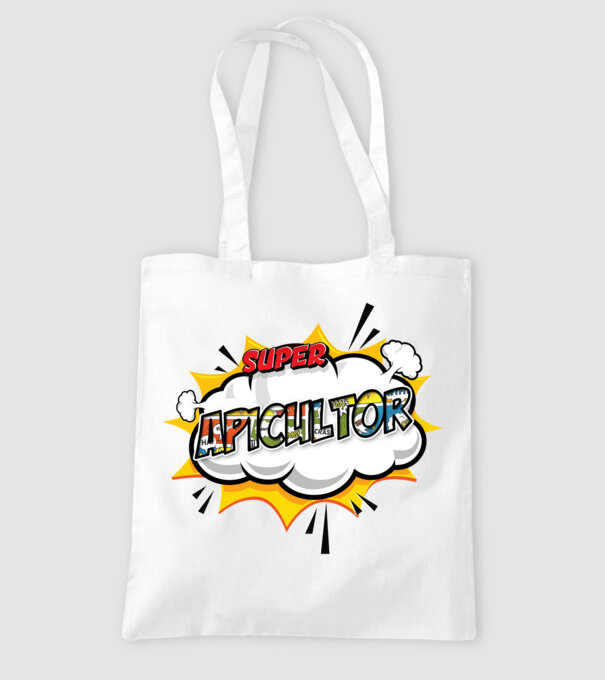 Super Apicultor model alb pe tricou