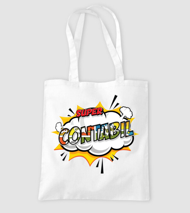 Super Contabil model alb pe tricou