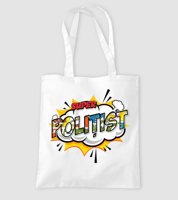 Super Polițist model alb pe tricou
