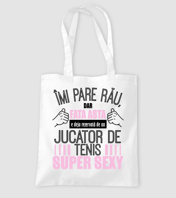 Îmi pare rău, dar fata asta e deja rezervată de un JUCĂTOR DE TENIS super sexy model alb pe tricou