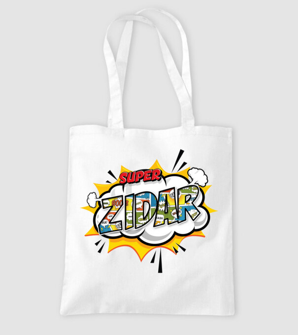 Super Zidar model alb pe tricou