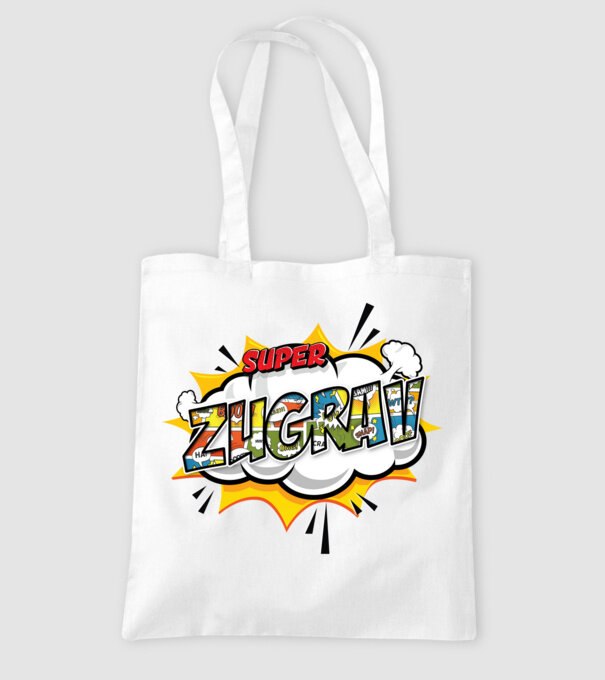 Super Zugrav model alb pe tricou