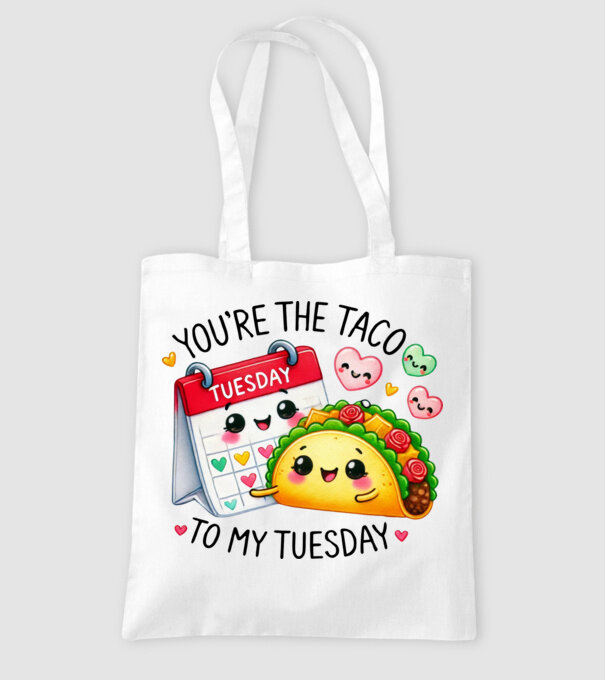 Taco to my Tuesday model alb pe tricou