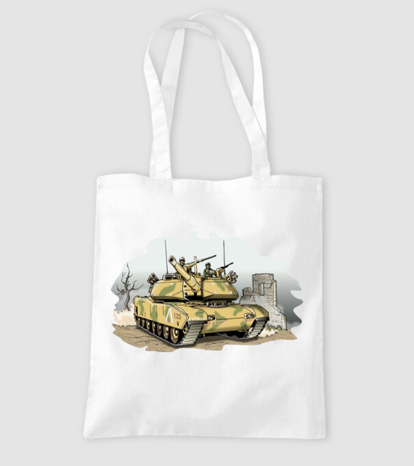 Tancuri model alb pe tricou