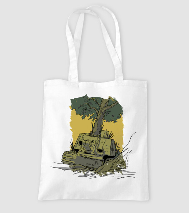 Tancuri model alb pe tricou