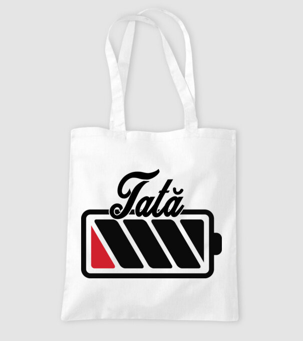 Tată la încărcat model alb pe tricou