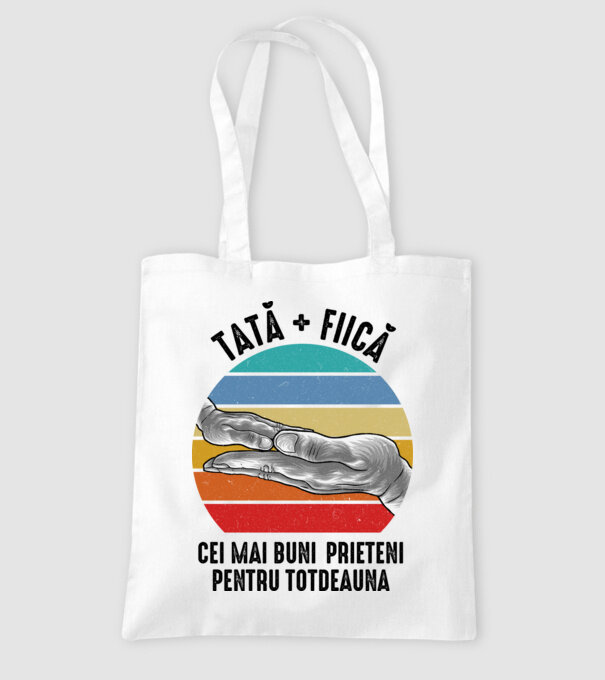 Tată - fiică - Cei mai bune prietene pentru totdeauna model alb pe tricou
