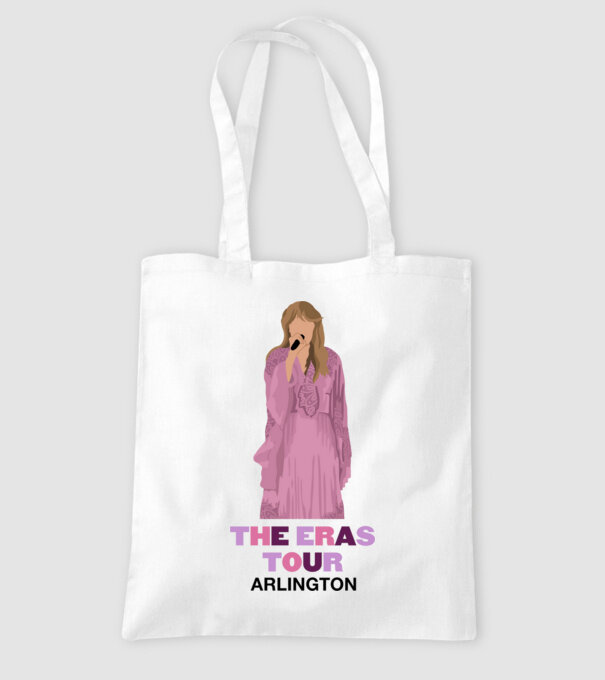 Taylor Swift The Eras Tour Arlington 3 model alb pe tricou