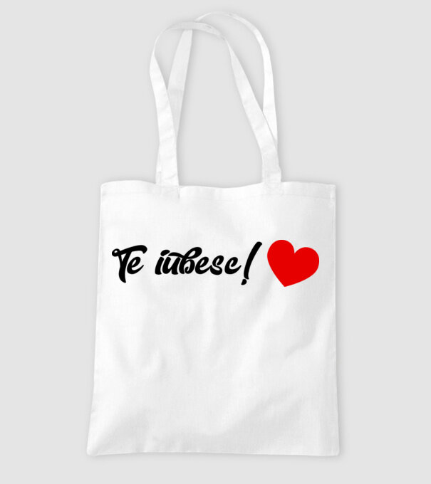 Te iubesc! model alb pe tricou