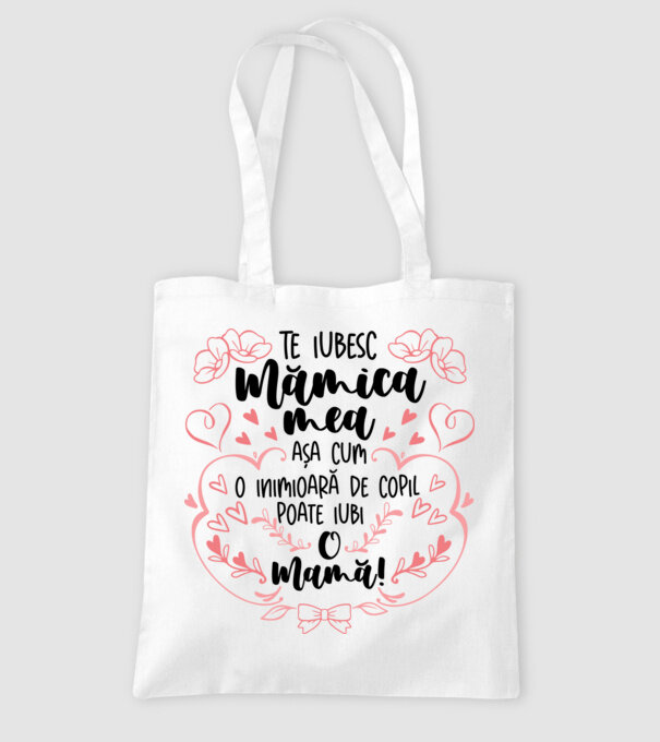 Te iubesc mămica mea model alb pe tricou