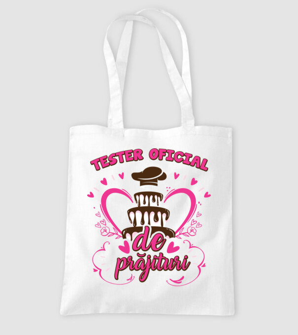 tester oficial de prăjituri model alb pe tricou