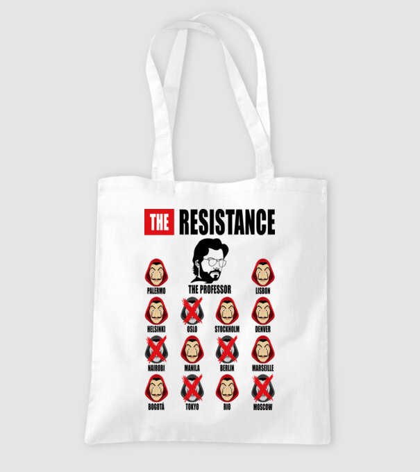 the resistance la casa de papel white model alb pe tricou
