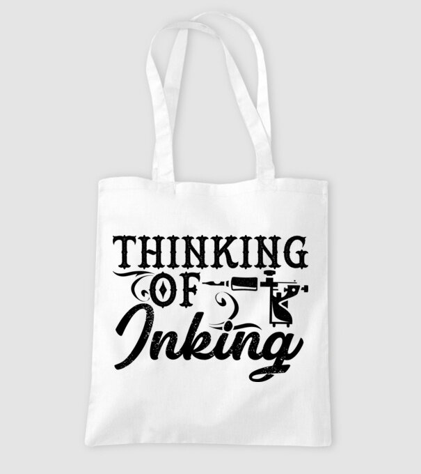 Thinking of inking model alb pe tricou
