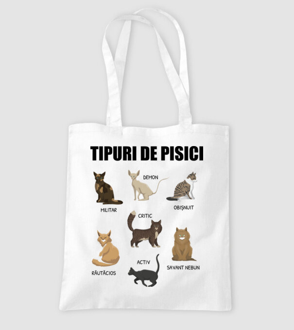 Tipuri de pisici model alb pe tricou