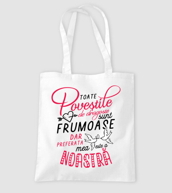 Toate poveștile de dragoste sunt frumoase, dar preferata mea este a noastră model alb pe tricou