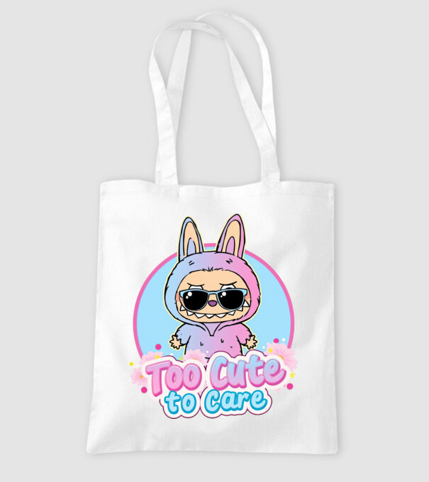 Too cute to care model alb pe tricou