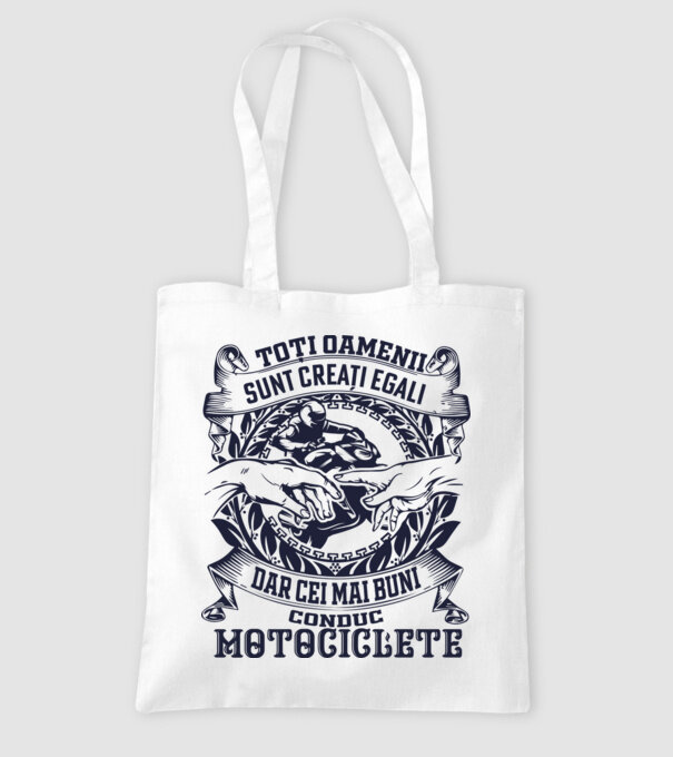 toți oamenii sunt creați egali, dar cei mai buni conduc motociclete model alb pe tricou