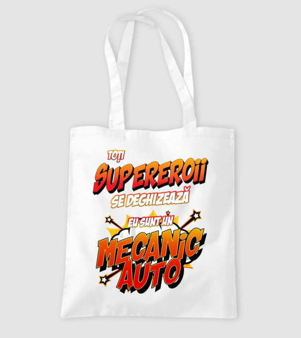 Toți supereroii se deghizează, eu sunt un mecanic auto model alb pe tricou