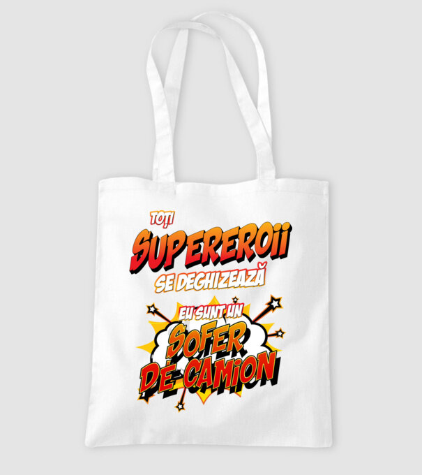 Toți supereroii se deghizează, eu sunt un șofer de camion model alb pe tricou
