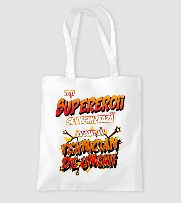 Toți supereroii se deghizează, eu sunt un tehnician de unghii model alb pe tricou