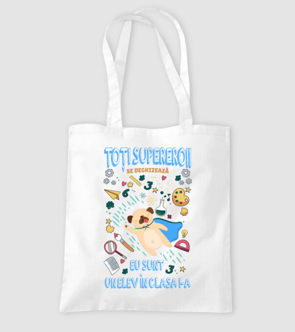 Toți supereroii se deghizează, eu sunt un elev în clasa I-a model alb pe tricou