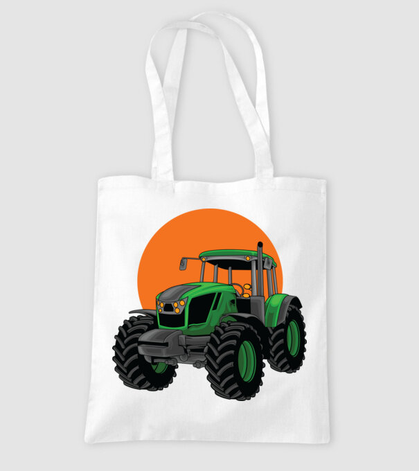 TRACTOR model alb pe tricou