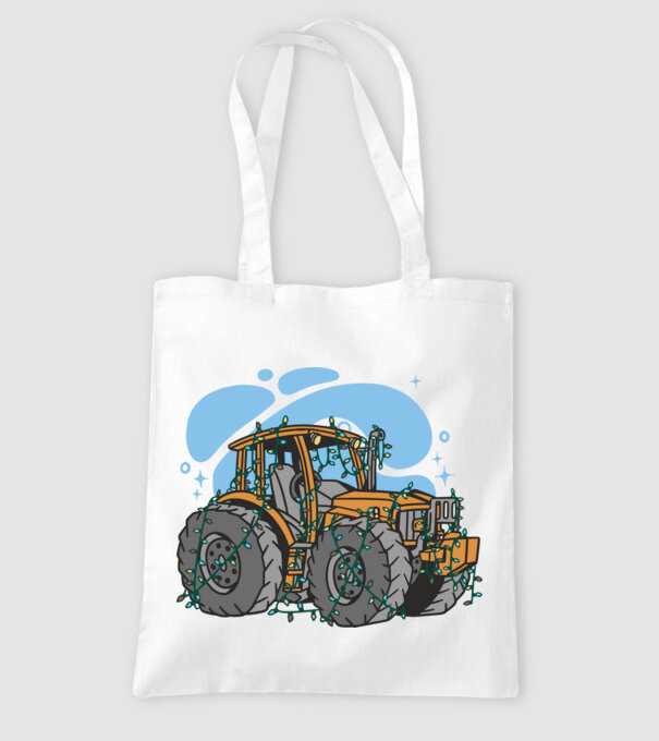 TRACTOR model alb pe tricou
