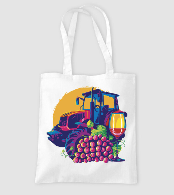 TRACTOR model alb pe tricou