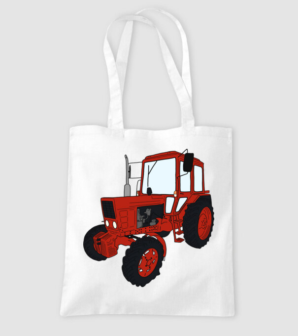TRACTOR model alb pe tricou