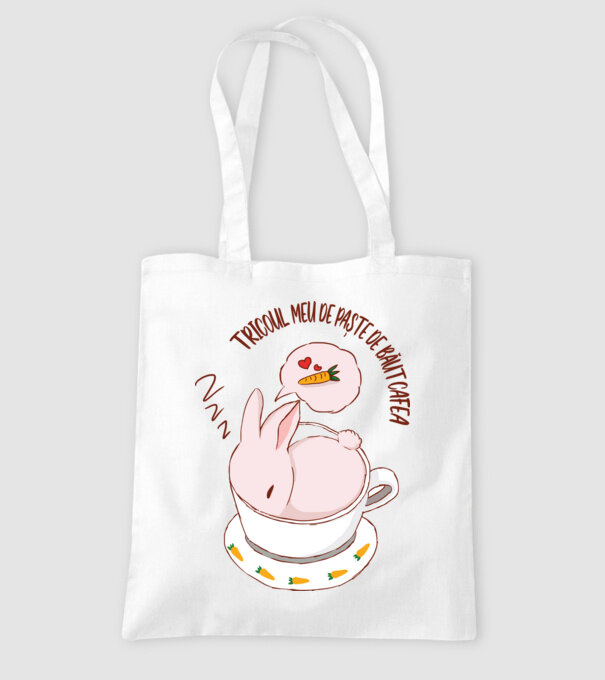 tricoul meu de Paște de băut cafea model alb pe tricou