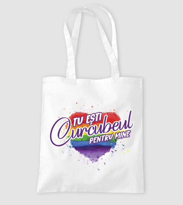 Tu ești curcubeul pentru mine model alb pe tricou