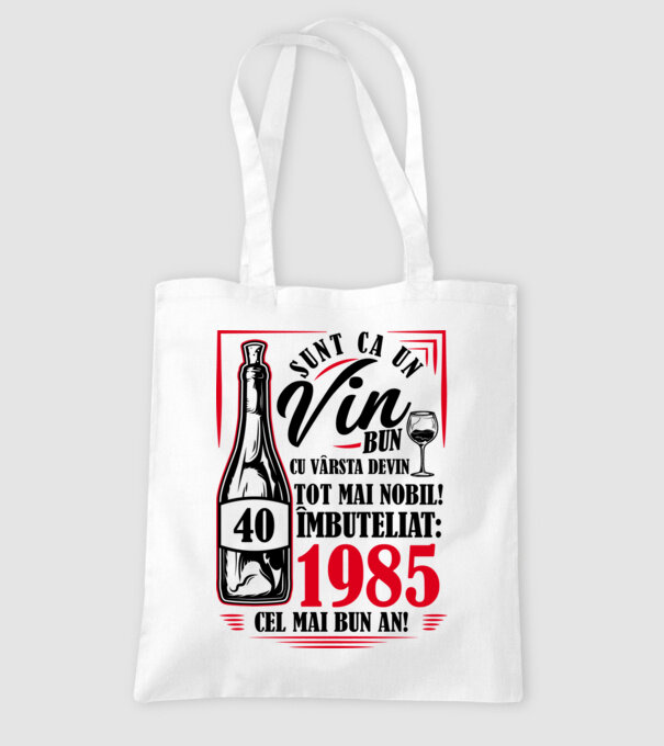 Un Vin Bun 1985 - Alb model alb pe tricou